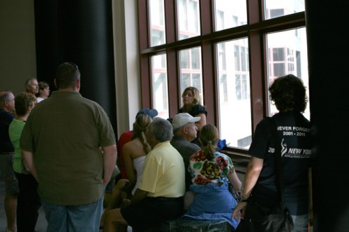 Almost every day a tour group gathers inside the World Financial Center, where a guide recollects the events of 9/11. 