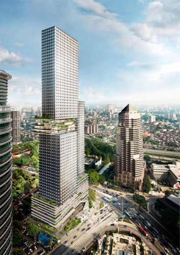 The Angkasa Raya tower proposed for Kuala Lumpur. (Courtesy Buro OS)