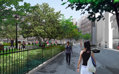 THE CURRENT PROPOSAL LOOKING LOOKING WEST ALONG 12TH STREET