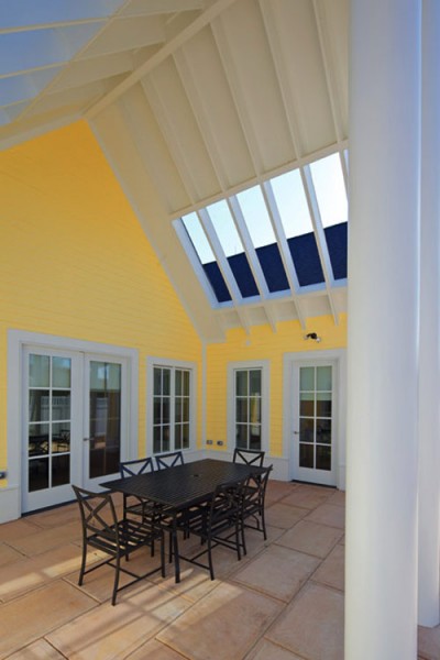 The covered patio at the Patriot Home. (Courtesy Michael Graves & Associates)