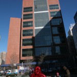 CUNY's Fiterman Hall by Pei Cobb Freed is nearing completion next to 7 World Trade.