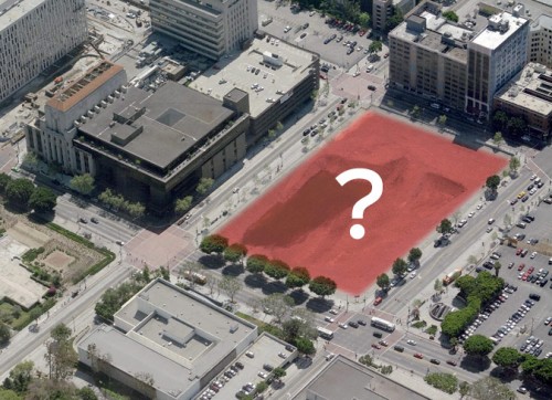 The courthouse site in Los Angeles. (Courtesy Bing)