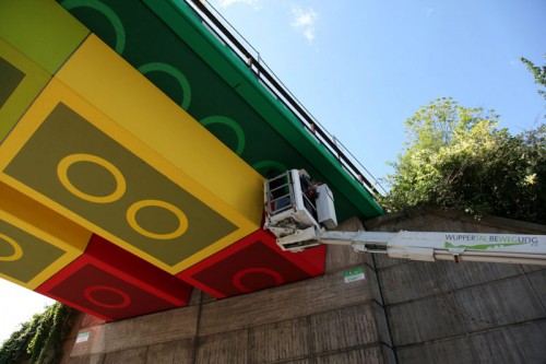 A Lego-bridge in Germany by MEGX. (Lukas Pauer/Courtesy MEGX)