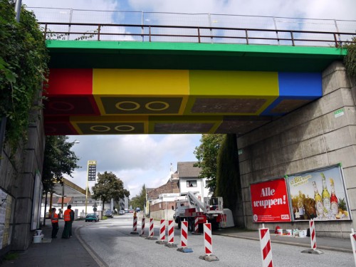 A Lego-bridge in Germany by MEGX. (Rolf Busch/Courtesy MEGX)