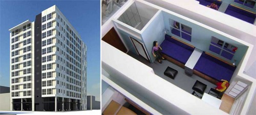 Panoramic Interests micro-apartment proposal at 1321 Mission Street in San Francisco. (Courtesy Panoramic Interests)