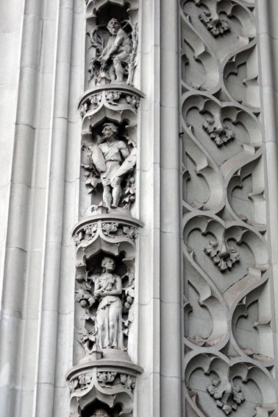 Detail of figures on the Woolworth Building. (Wally Gobetz/Flickr)