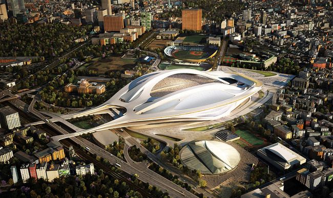 Zaha Hadid's winning stadium proposal. (Courtesy Japan Sport Council)