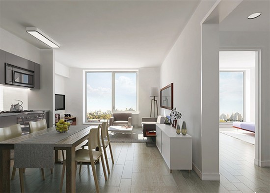 Interior view of a residence in the Atlantic Yards B2 Tower. (Courtesy SHoP Architects)