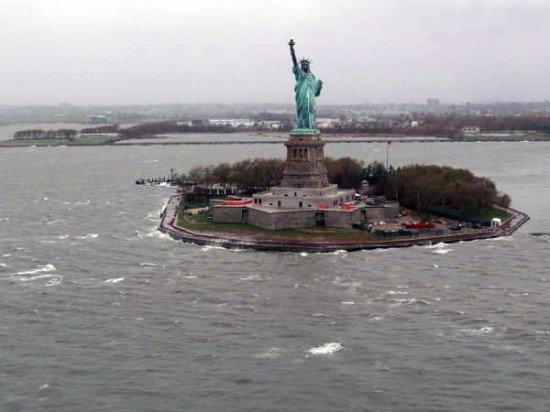 The Statue of Liberty the day after Hurricane Sandy. (Courtesy US Coast Guard)