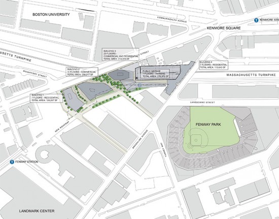 Fenway Center site plan. (Courtesy of Meredith Management Corporation)