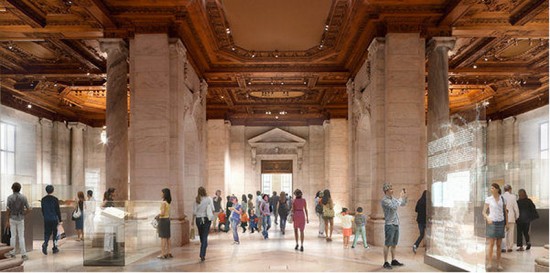 Rendering of Foster + Partners' proposed renovation of the New York Public Library. (Courtesy Foster+Partners / dbox)