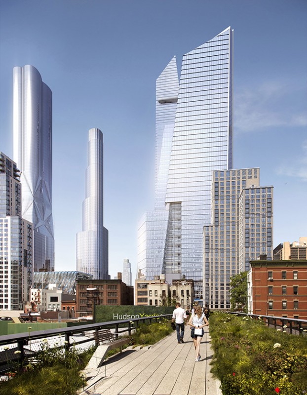 Hudson Yards viewed from the High Line. (Courtesy Related)