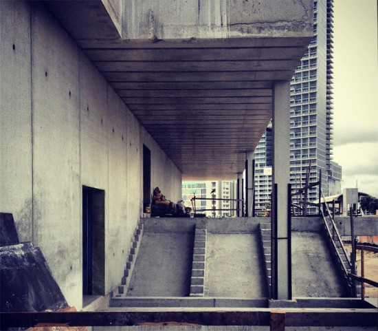 Herzog & De Meuron's Miami Art Museum under construction. (Karen Bookatz)