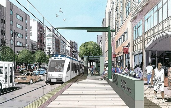 What light rail could look like in Detroit. (Courtesy M1 Rail)
