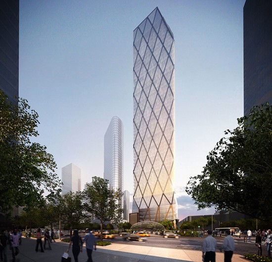 rendering of Extell's KPF-designed One Hudson Yards tower. (Courtesy One Hudson Yards)