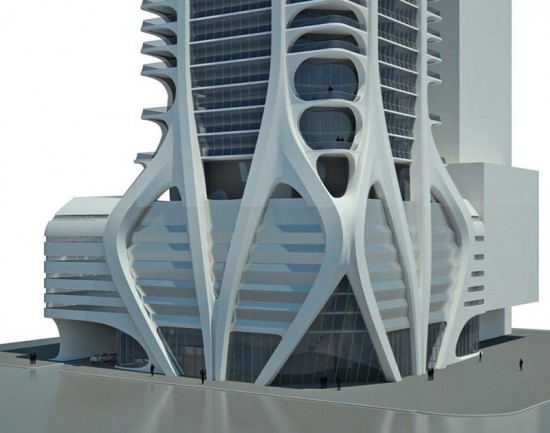 Zaha Hadid's 1000 Museum Tower in Miami. (Courtesy Zaha Hadid Architects; Via Curbed Miami)