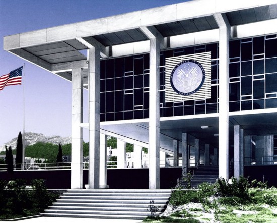 Gropius-designed Athens Chancery. (Courtesy Bureau of Overseas Buildings Operations)