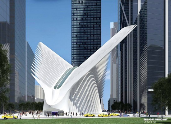 Rendering of Calatrava's World Trade Center Transit Hub. (Courtesy Port Authority)