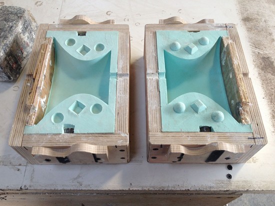 The cross components were 3D-printed and used to form a silicon rubber mold. (courtesy Concreteworks)