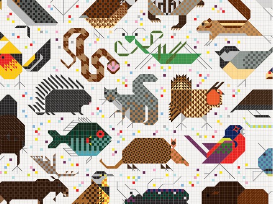 "Space for All Species"  from 1968, a mural by Charley Harper. (Courtesy Designtex)