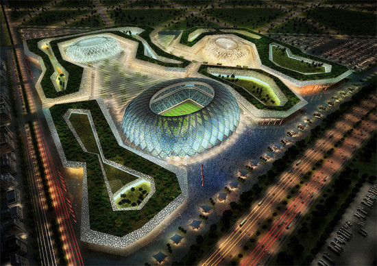 Zaha Hadid's planned stadium for Qatar's 2022 FIFA World Cup. (Courtesy Zaha Hadid Architects)