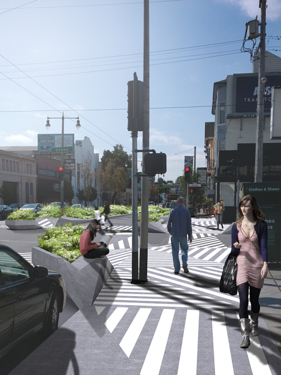 CURB RIDGES PROTECT PEDESTRIANS AND CREATE A NEW KIND OF PUBLIC SPACE (OPA)