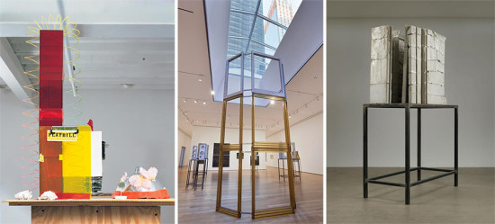 Left to right: Fuck the Bauhaus #4, 2000; Fenster (Window), 1992; Bild (Painting), 1989. (Jonathan Muzikar / Courtesy MoMA)