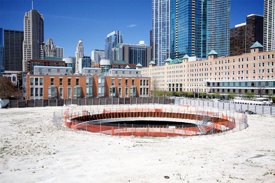 The Chicago Spire today only exists as a hole in the ground. (Marcin Wichary / Flickr)