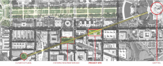 The commission cited concerns with the design's relationship to the Capitol and other buildings. (Courtesy NCPC)