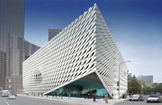 Rendering of Eli Broad's upcoming museum, The Broad (DS+R) 