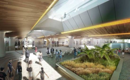 Conceptual rendering of the station's new concourse (Grimshaw/Gruen/Metro)