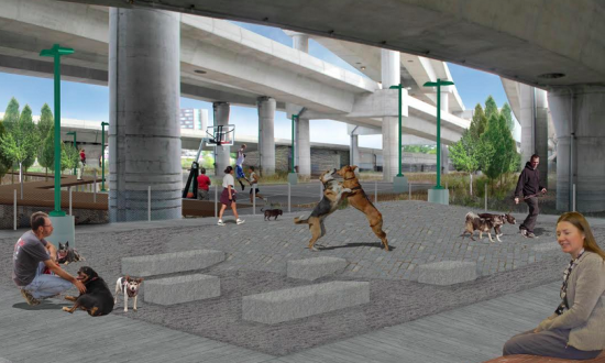 The proposed dog park. (MassDOT via BostInno)