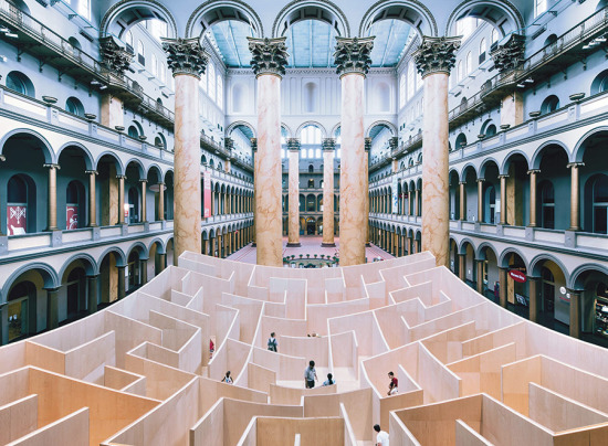 BIG's maze at the National Building Museum. (COURTESY NATIONAL BUILDING MUSEUM) 