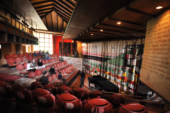 A theater at Taliesin, Frank Lloyd Wright's home-studio and retreat in Spring Green, Wisconsin. (Chris Bentley)