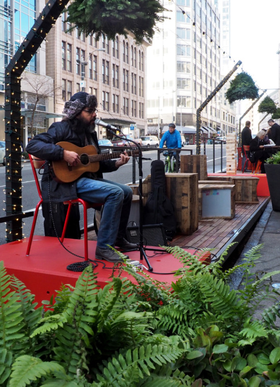 Performing at the Chromer Building Parklet (GGN) 