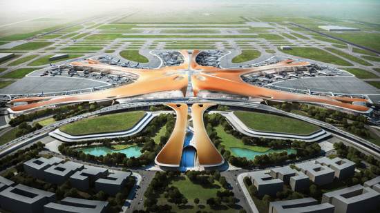 Hadid's Beijing New Airport Terminal Building. (Courtesy Zaha Hadid Architects)