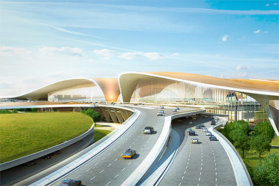 Hadid’s Beijing New Airport Terminal Building. (Courtesy Zaha Hadid Architects)