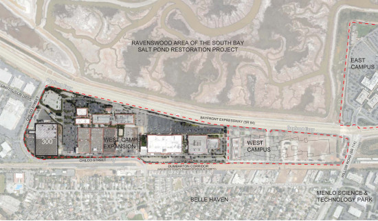 Aerial view of Facebook's expansion site (City of Menlo Park) 