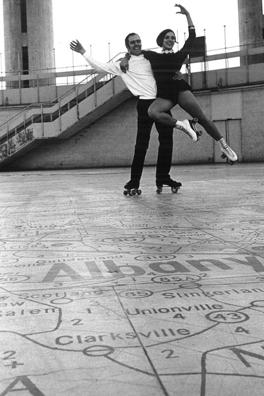 Bob and Christine Jelen during the pavilion's roller-skating-rink years. (Courtesy Christine Rafalke)