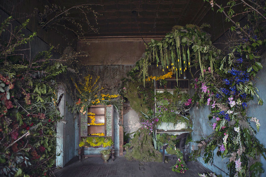 "The Flower House" in Hamtramck, Detroit by florist Lisa Waud. (Heather Saunders Photography)