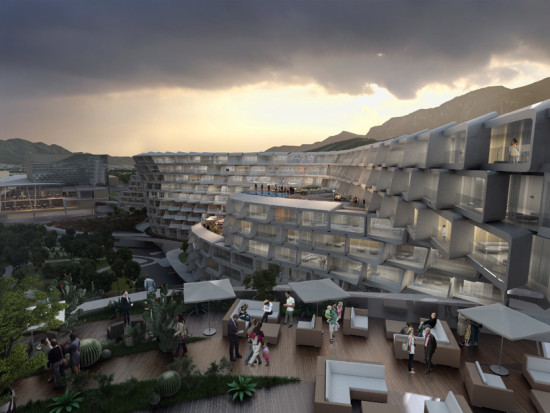 Esfera City Center in Monterrey is Zaha Hadid Architects' first project in Mexico. Image courtesy ZHA. 