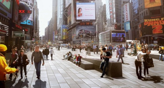 Snohetta's Times Square plaza. (Courtesy Snohetta) 