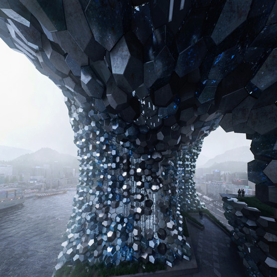 P-A-T-T-E-R-N-S (Marcelo Spina and Georgina Huljich), Keelung Crystal, digital image, 2013, Taiwan. Courtesy of James Vincent and Karim Moussa. From the 2015 Graham Foundation Organizational Grant to Southern California Institute of Architecture for the exhibition Close Up.