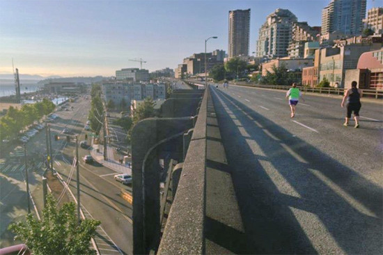 View from atop the elevated Alaskan Way Viaduct. (Courtesy Initiative 123)