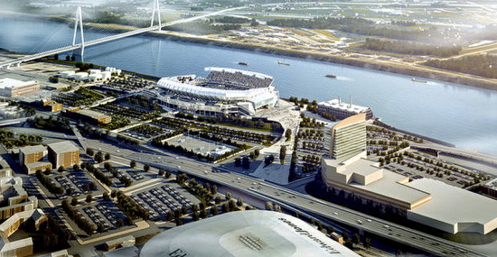 Proposed stadium for the St. Louis Rams. (Courtesy HOK)