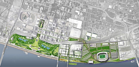 Proposed stadium for the St. Louis Rams. (Courtesy HOK)
