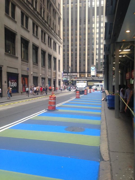 Sidewalk expansion on 32nd Street in June 2015 (Courtesy TSTC)