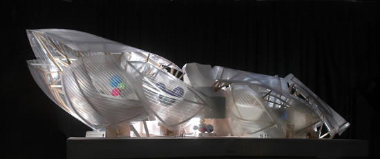 Frank Gehry, Fondation Louis Vuitton, final design model, 2005–14, Paris, France, 43 x 123 x 50 in. (109.22 x 312.42 x 127 cm), Gehry Partners, LLP, Los Angeles, © 2015 Gehry Partners, LLP, (image courtesy Gehry Partners, LLP) 