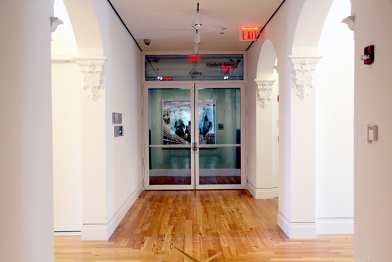 Fire-proof doors look in to gallery (Courtesy Jason Sayer / AN)