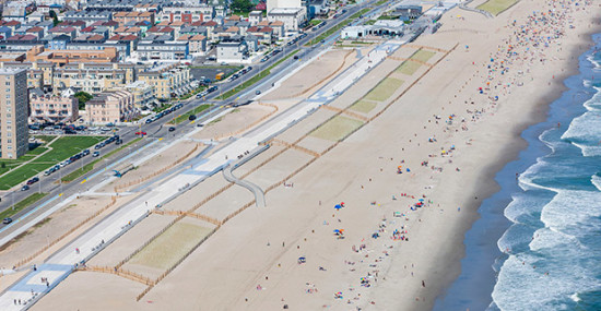 Aerial view of Rockaway Beach boardwalk (Albert Vecerka / Esto)